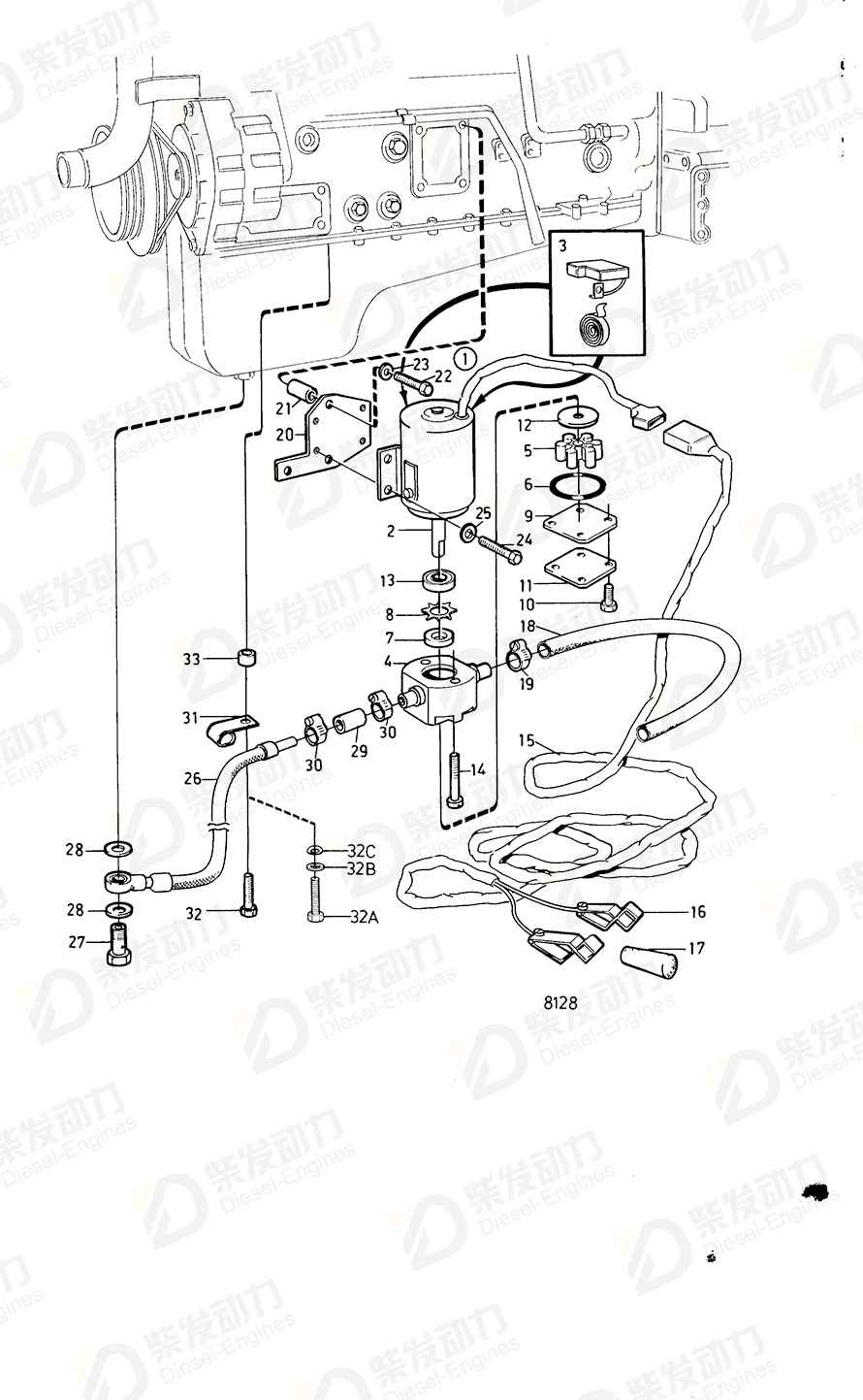 VOLVO Attaching plate 843530 Drawing